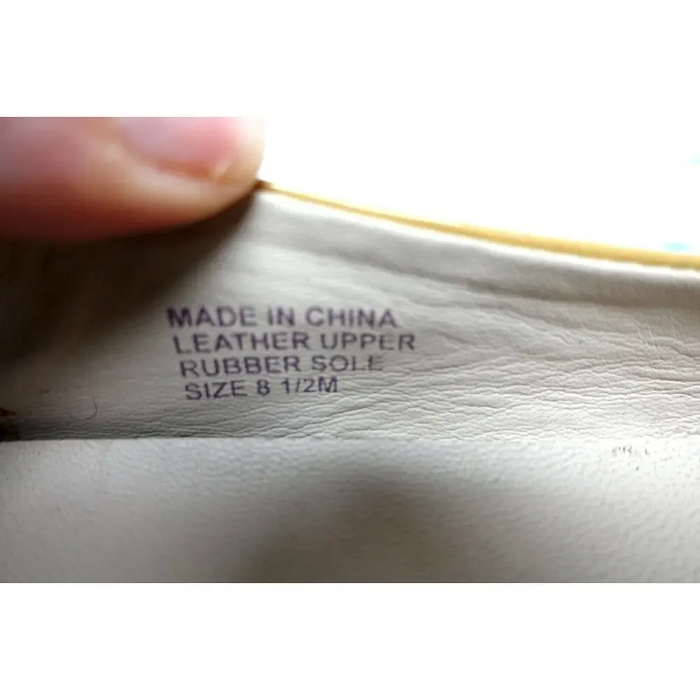 Michael Kors 8.5 M ballet flats comfort shoes tan patent leather